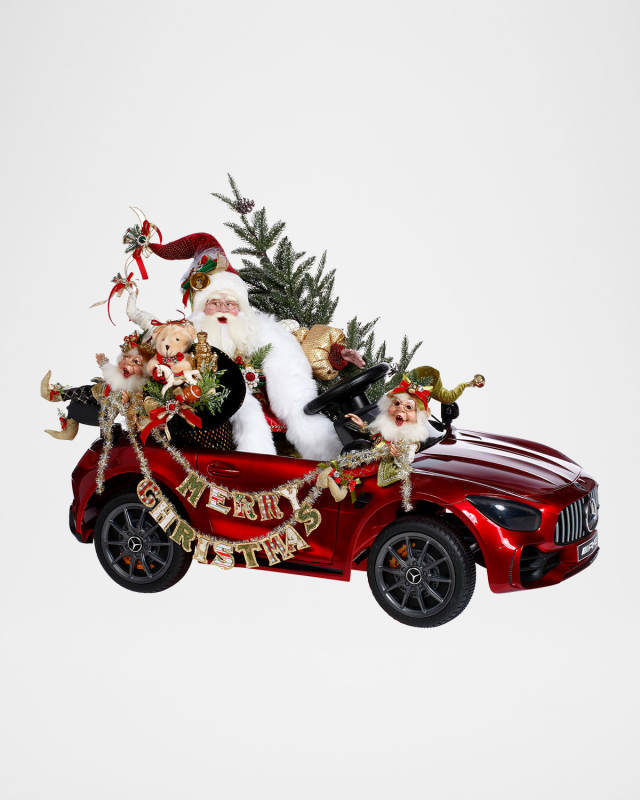 Santa's Hot Rod Christmas Decor